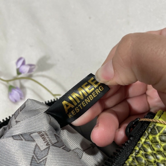 NWT Aimee Kestenberg‎ Berkeley Leather Pouch in Citrine Python - Picture 10 of 13